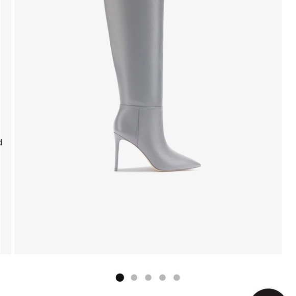 Larroude x Jennifer Fisher Cement Gray Heeled Over knee Boots with Stiletto Heel - Picture 1 of 8